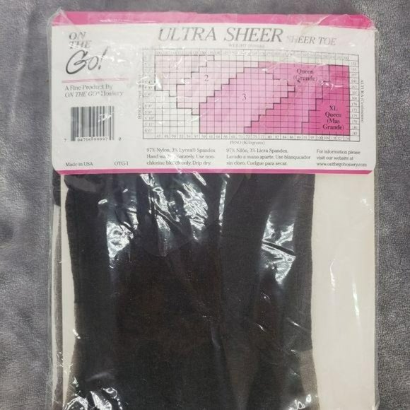 On‎ the go offblack ultra sheer XL queen panty hose - Picture 4 of 4